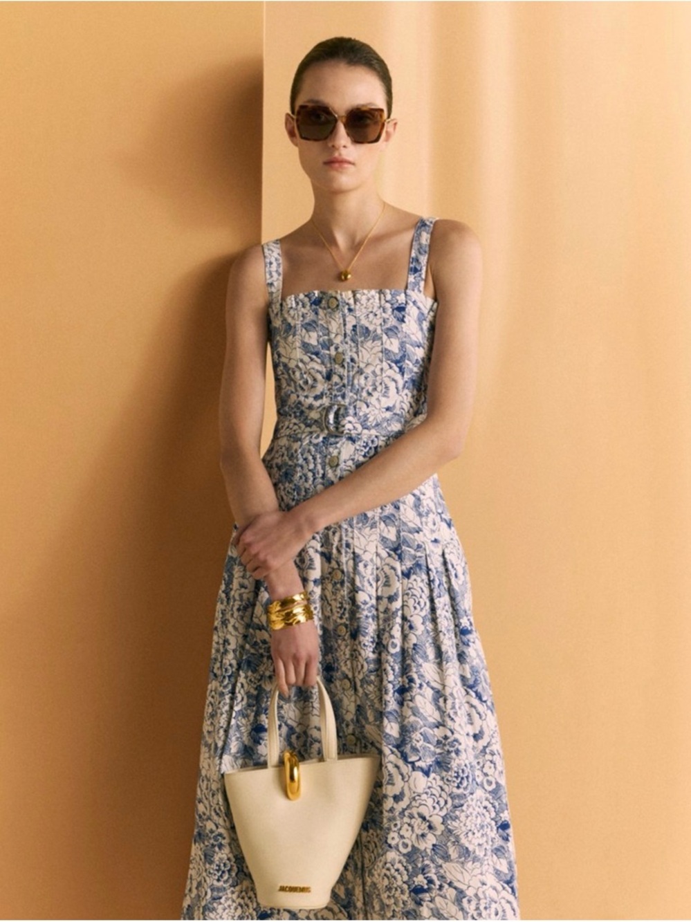 Cinq a Sept Branden Sketchbook Floral Midi Dress